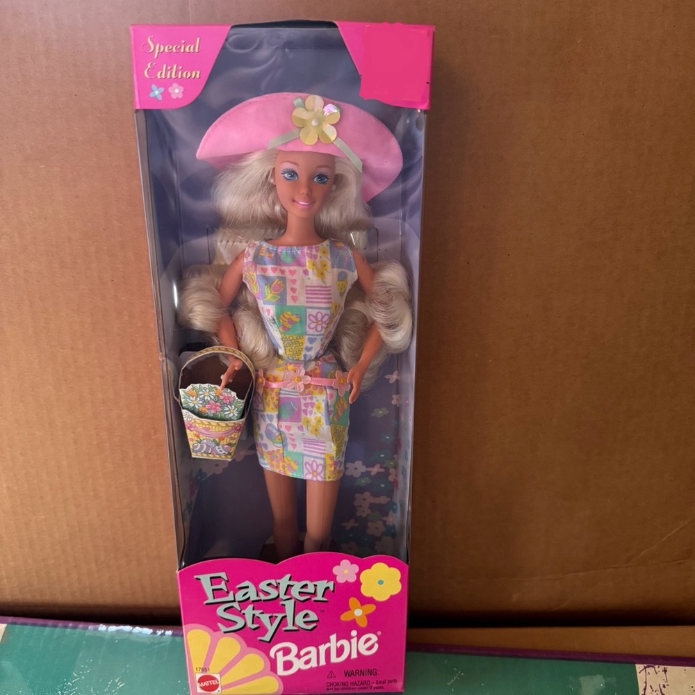 Easter Style Barbie Doll with Pink Hat